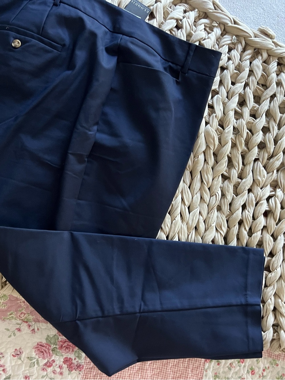 Tailored Navy Cropped Dress Pants - Theory